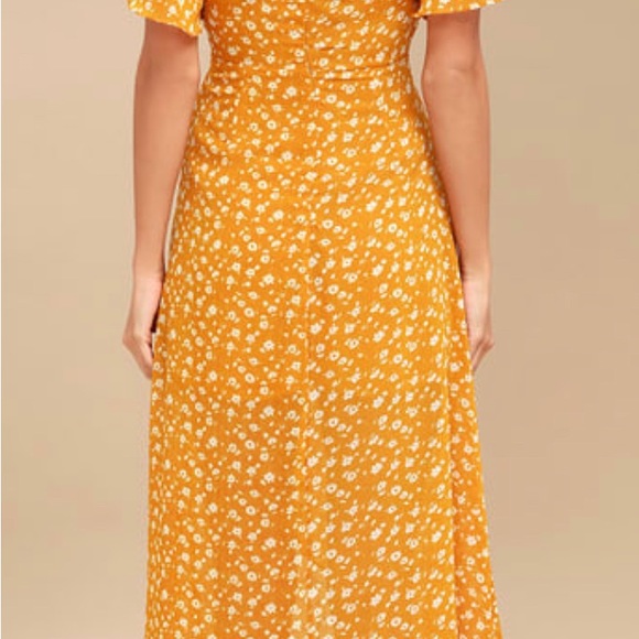 Lulus Butter/Yellow Midi Dress - Picture 4 of 4